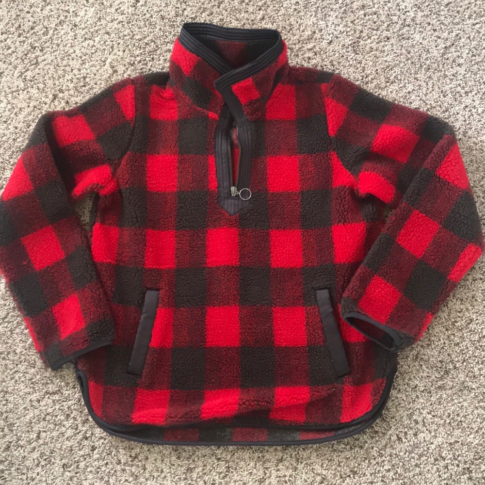ABERCROMBIE BUFFALO CHECK PULLOVER WITH POCKETS